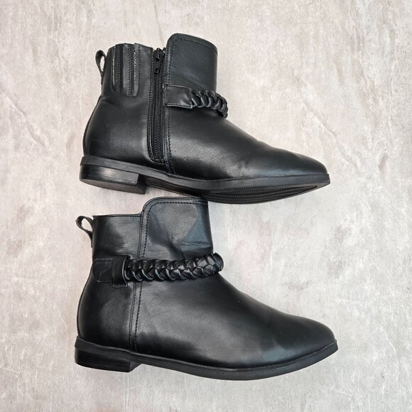 Comfortview Pointed Ankle Booties 7.5 Wide Fit Black Moto Short Heeled Bootie - Picture 5 of 11